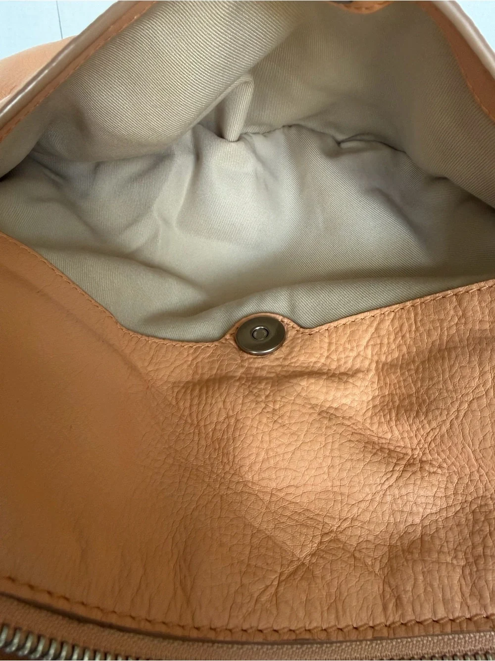 Lucky Brand Genuine Leather Peach Hobo Shoulder Crossbody Bag